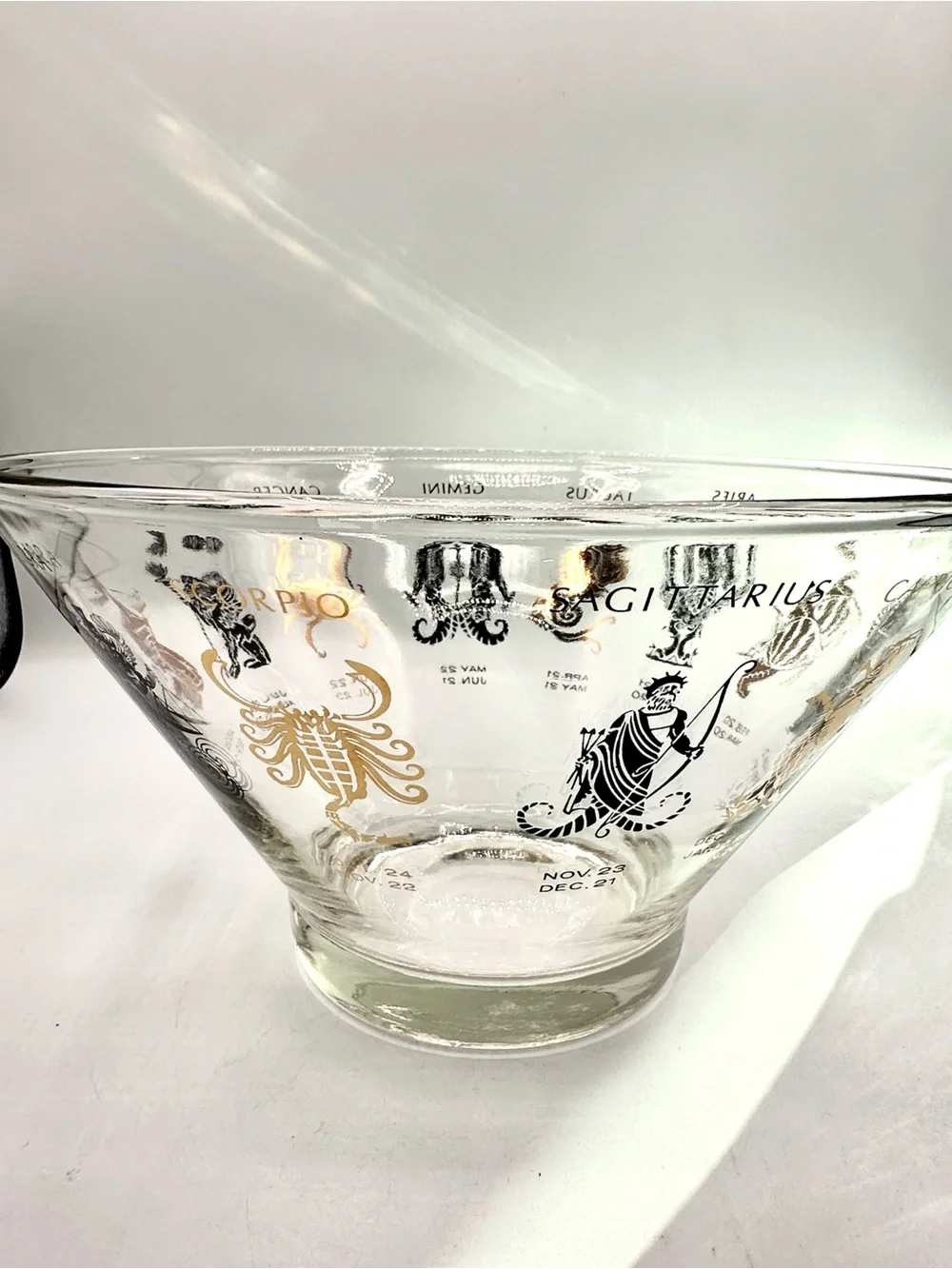 Anchor Hocking Zodiac / astrological chip bowl or salad bowl. 1960s